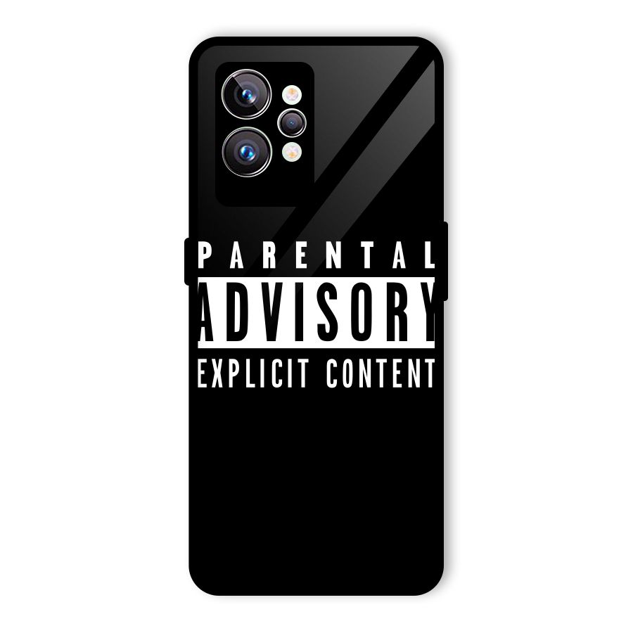 Parental Advisory Label Glass Back Case for Realme GT2 Pro