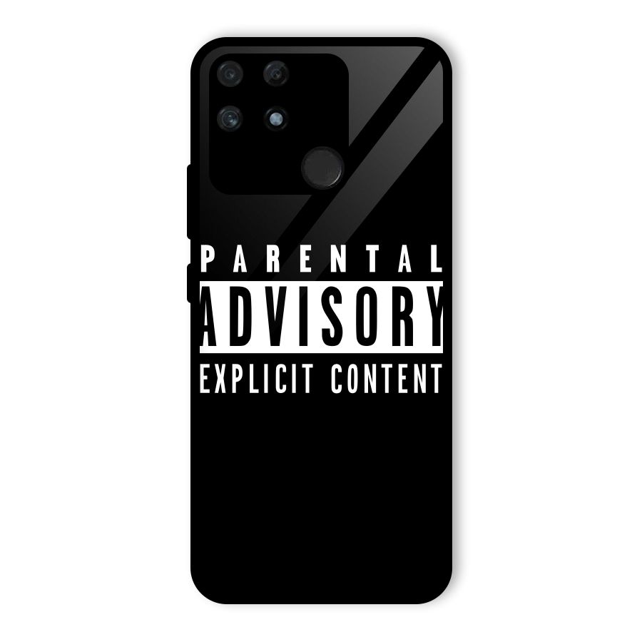 Parental Advisory Label Glass Back Case for Realme Narzo 50A
