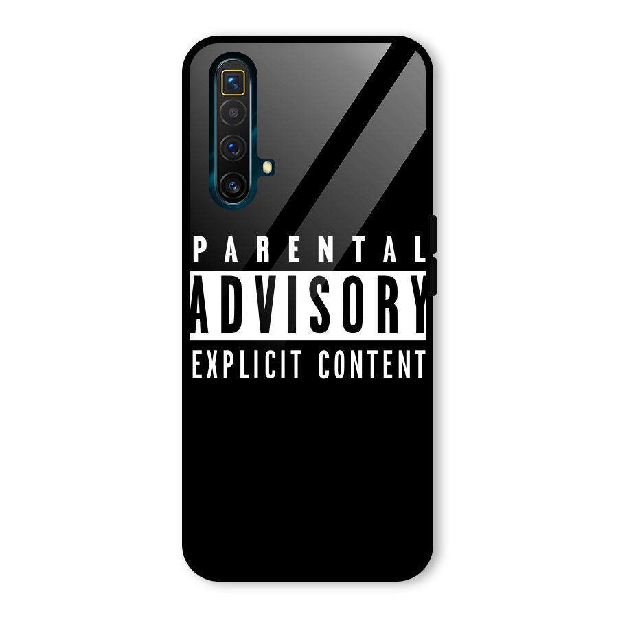 Parental Advisory Label Glass Back Case for Realme X3 SuperZoom