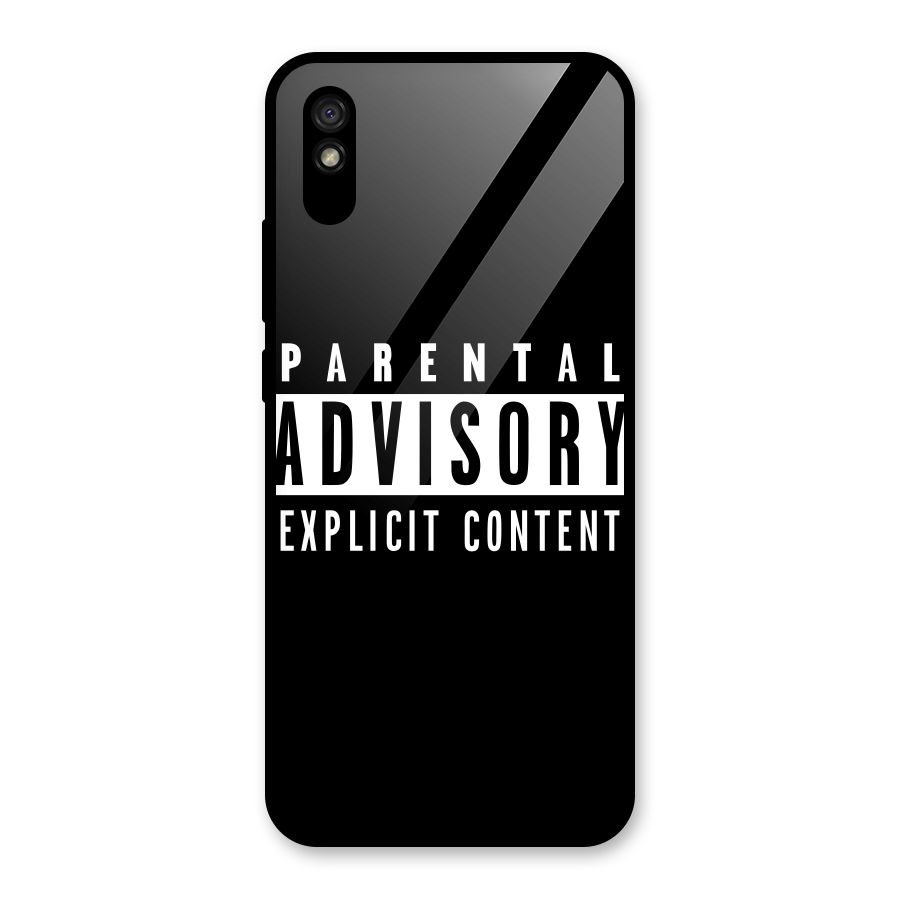 Parental Advisory Label Glass Back Case for Redmi 9i