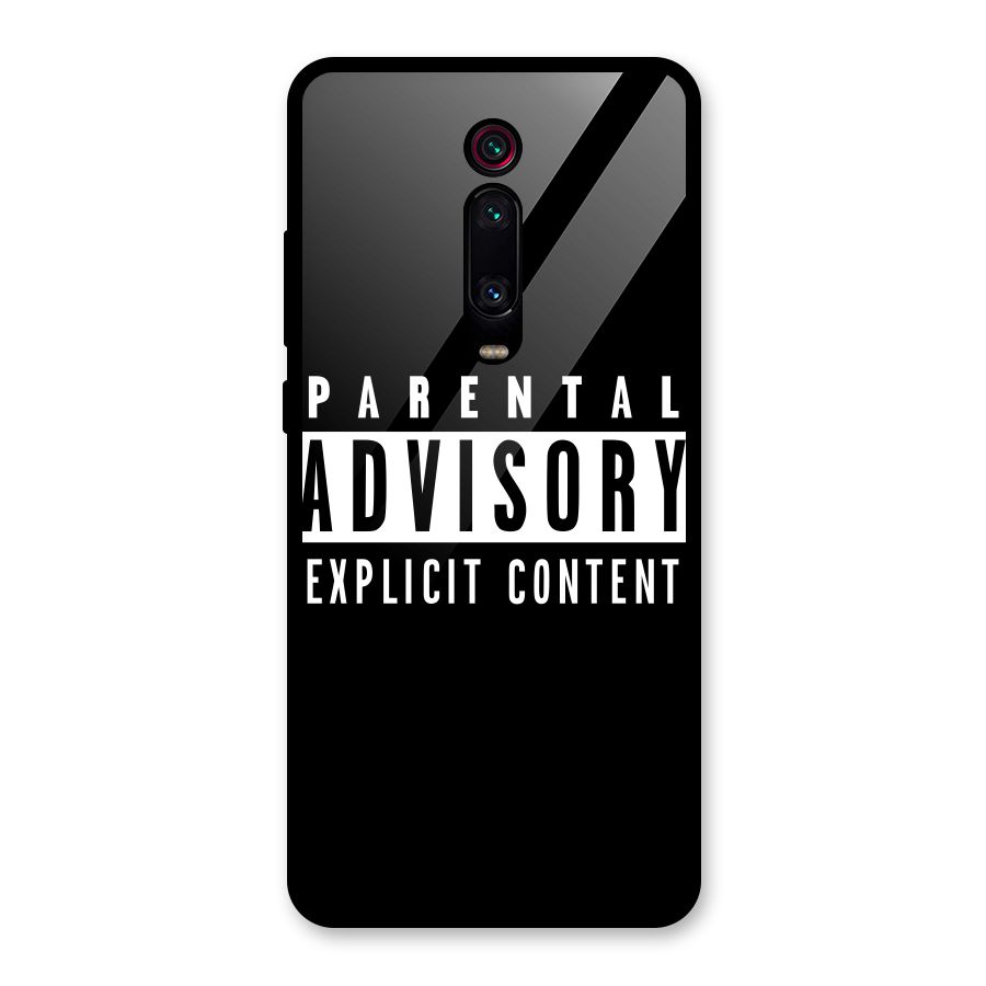 Parental Advisory Label Glass Back Case for Redmi K20 Pro