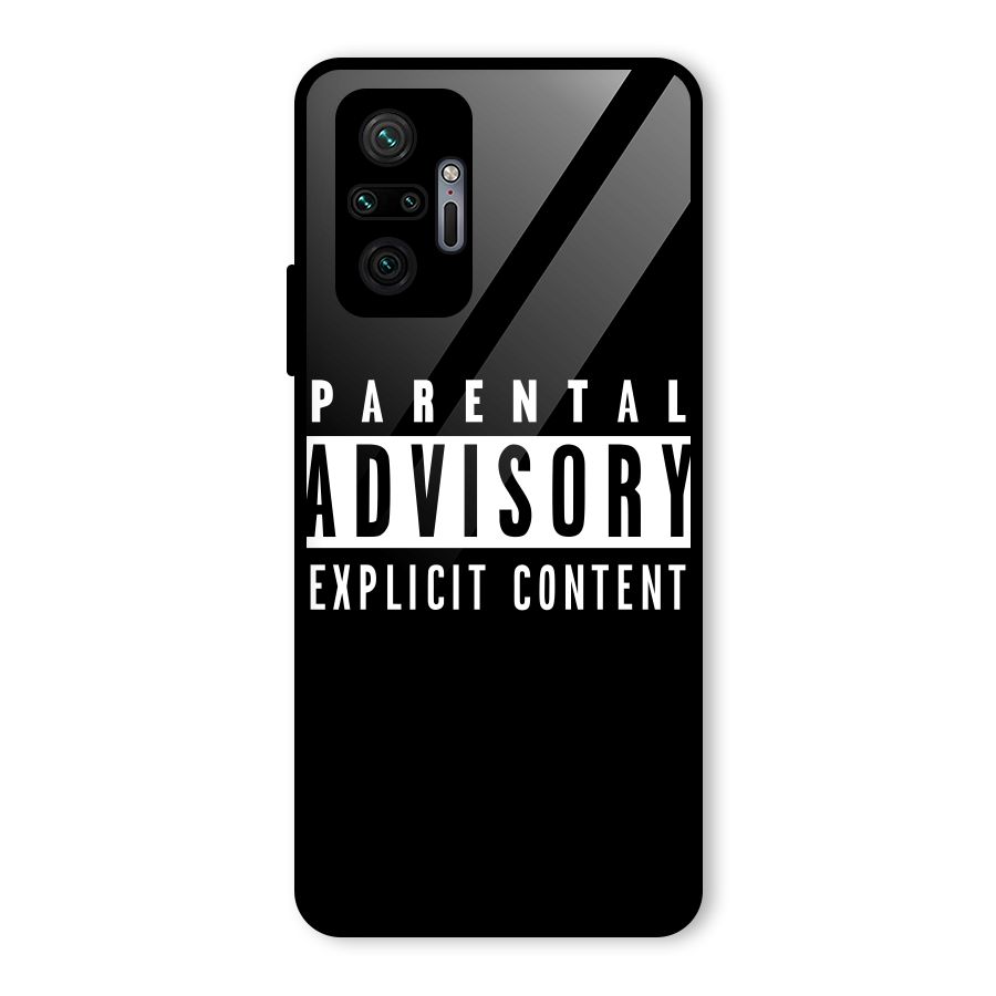 Parental Advisory Label Glass Back Case for Redmi Note 10 Pro Max