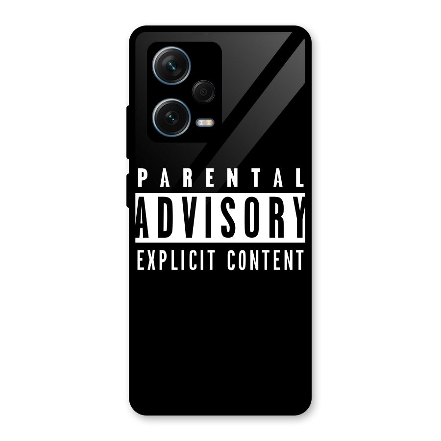 Parental Advisory Label Glass Back Case for Redmi Note 12 Pro Plus 5G