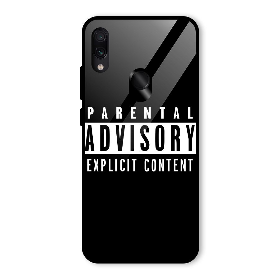 Parental Advisory Label Glass Back Case for Redmi Note 7