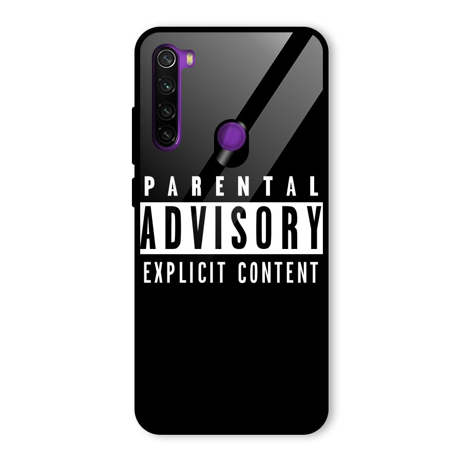 Parental Advisory Label Glass Back Case for Redmi Note 8