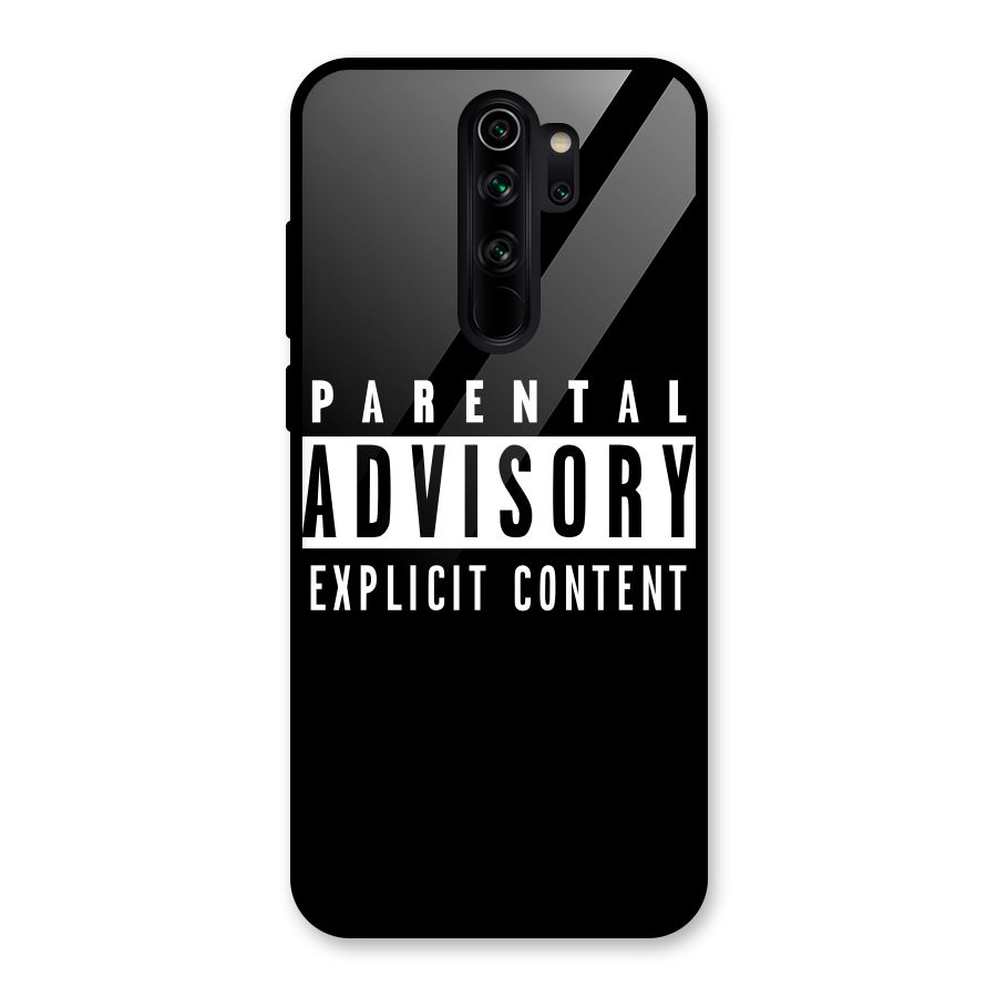 Parental Advisory Label Glass Back Case for Redmi Note 8 Pro