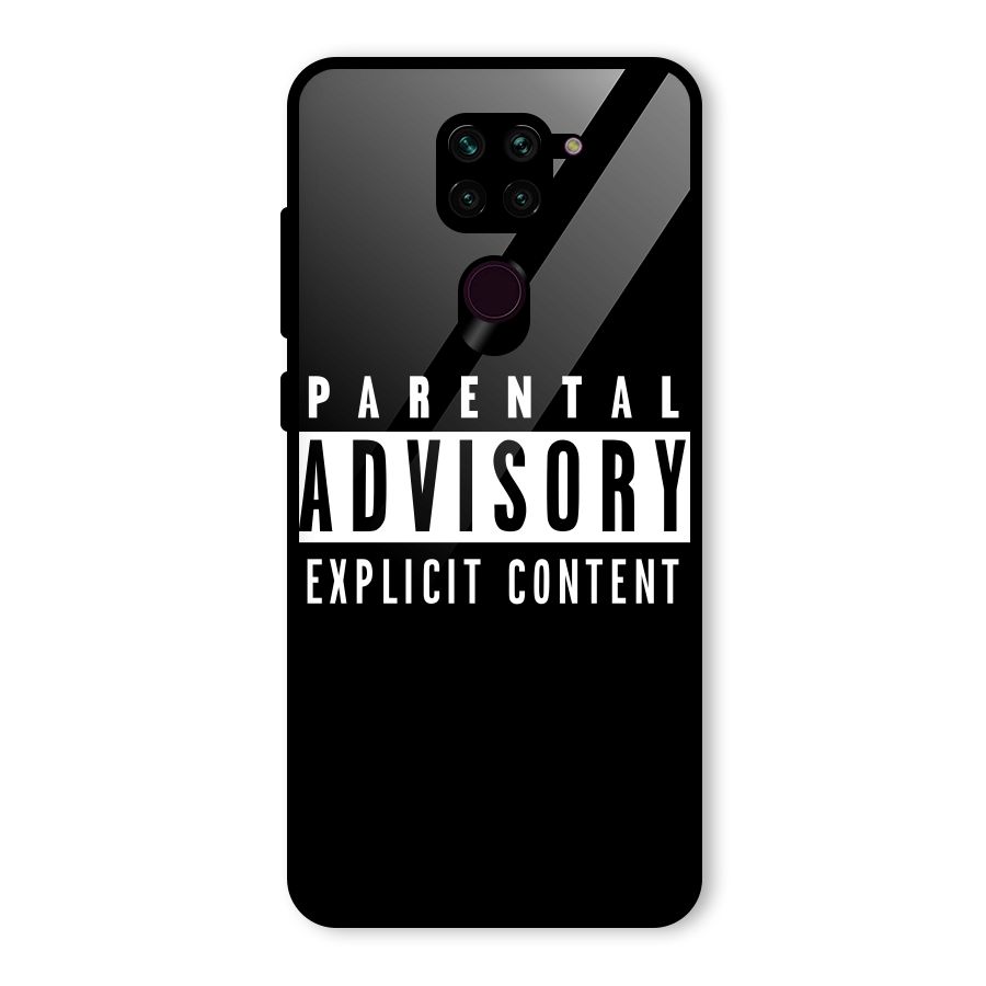 Parental Advisory Label Glass Back Case for Redmi Note 9