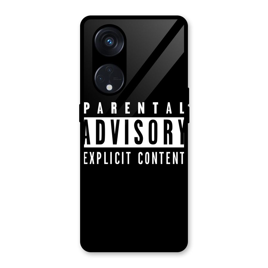 Parental Advisory Label Glass Back Case for Reno8 T 5G