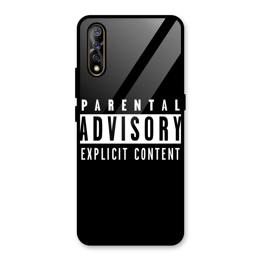 Parental Advisory Label Glass Back Case for Vivo S1