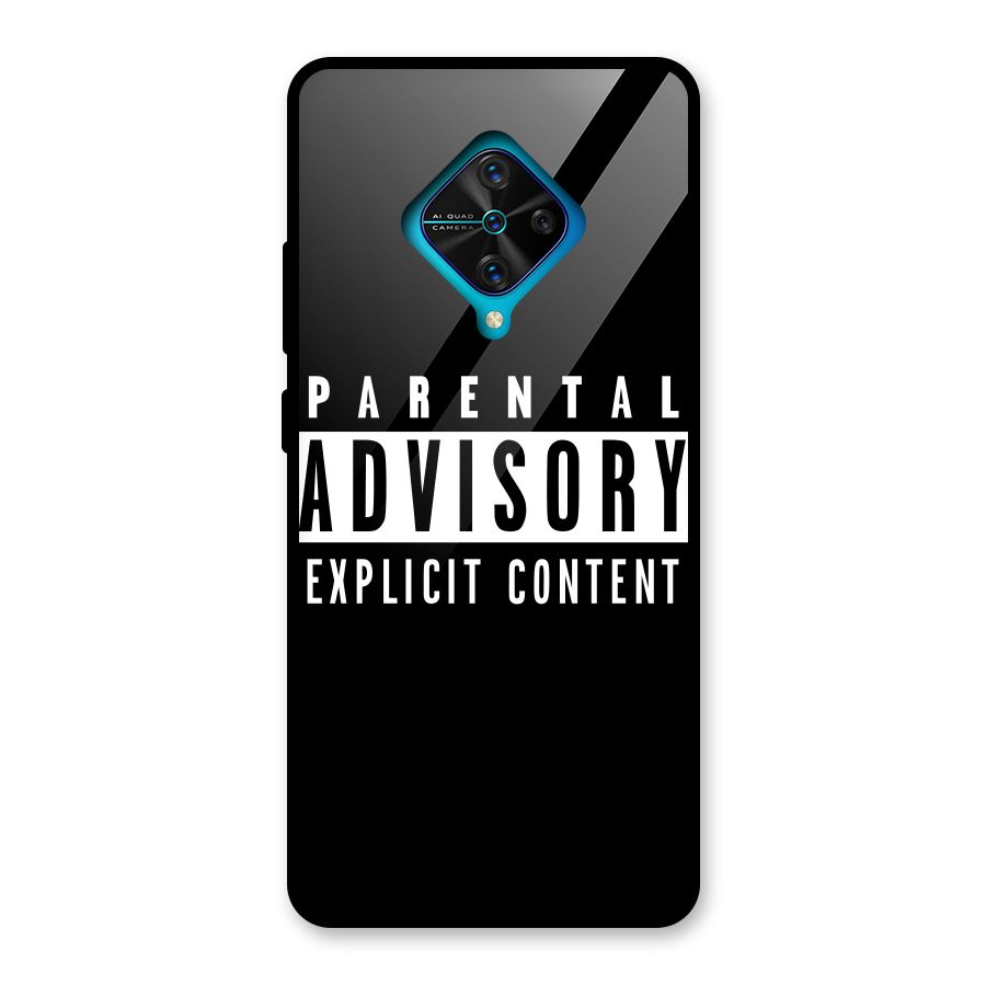 Parental Advisory Label Glass Back Case for Vivo S1 Pro
