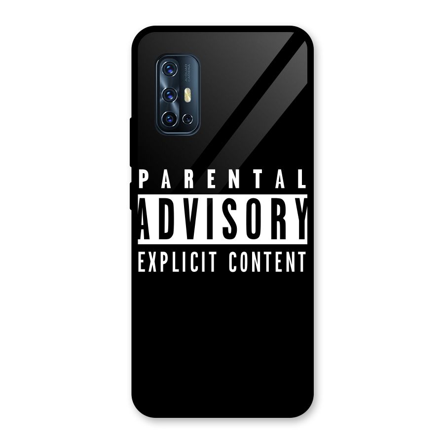 Parental Advisory Label Glass Back Case for Vivo V17