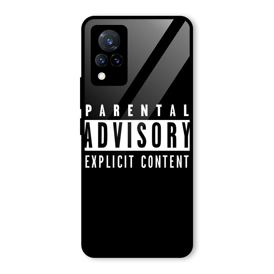 Parental Advisory Label Glass Back Case for Vivo V21 5G