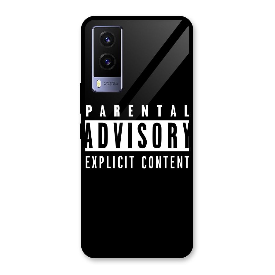 Parental Advisory Label Glass Back Case for Vivo V21e 5G