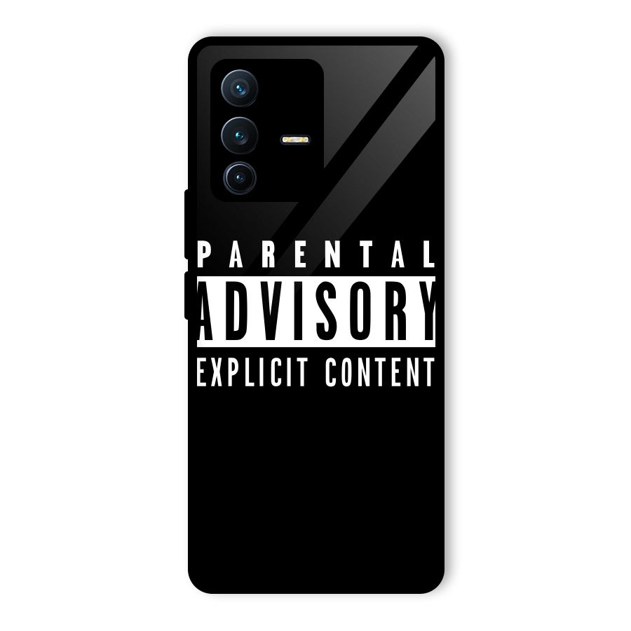 Parental Advisory Label Glass Back Case for Vivo V23 Pro