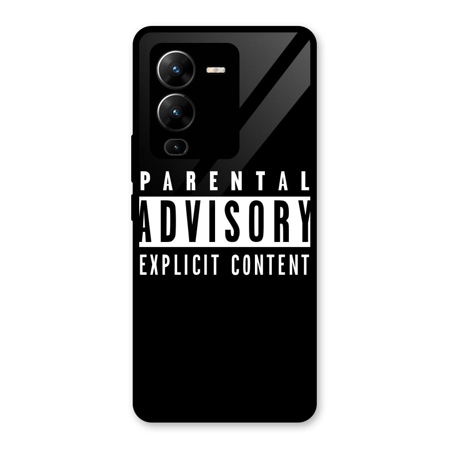 Parental Advisory Label Glass Back Case for Vivo V25 Pro