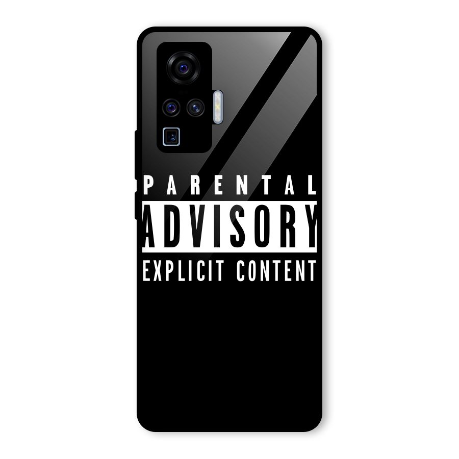 Parental Advisory Label Glass Back Case for Vivo X50 Pro
