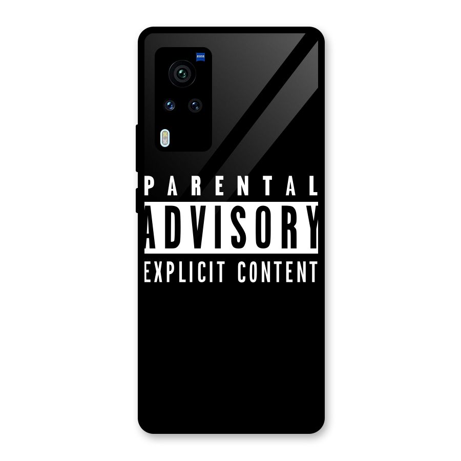 Parental Advisory Label Glass Back Case for Vivo X60 Pro