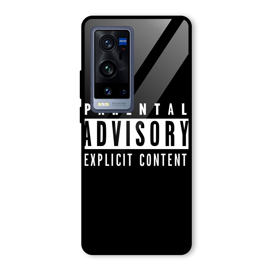 Parental Advisory Label Glass Back Case for Vivo X60 Pro Plus