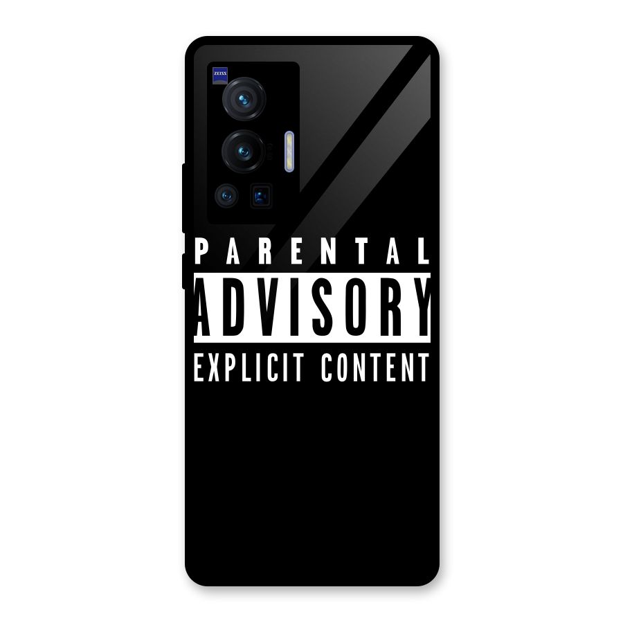 Parental Advisory Label Glass Back Case for Vivo X70 Pro