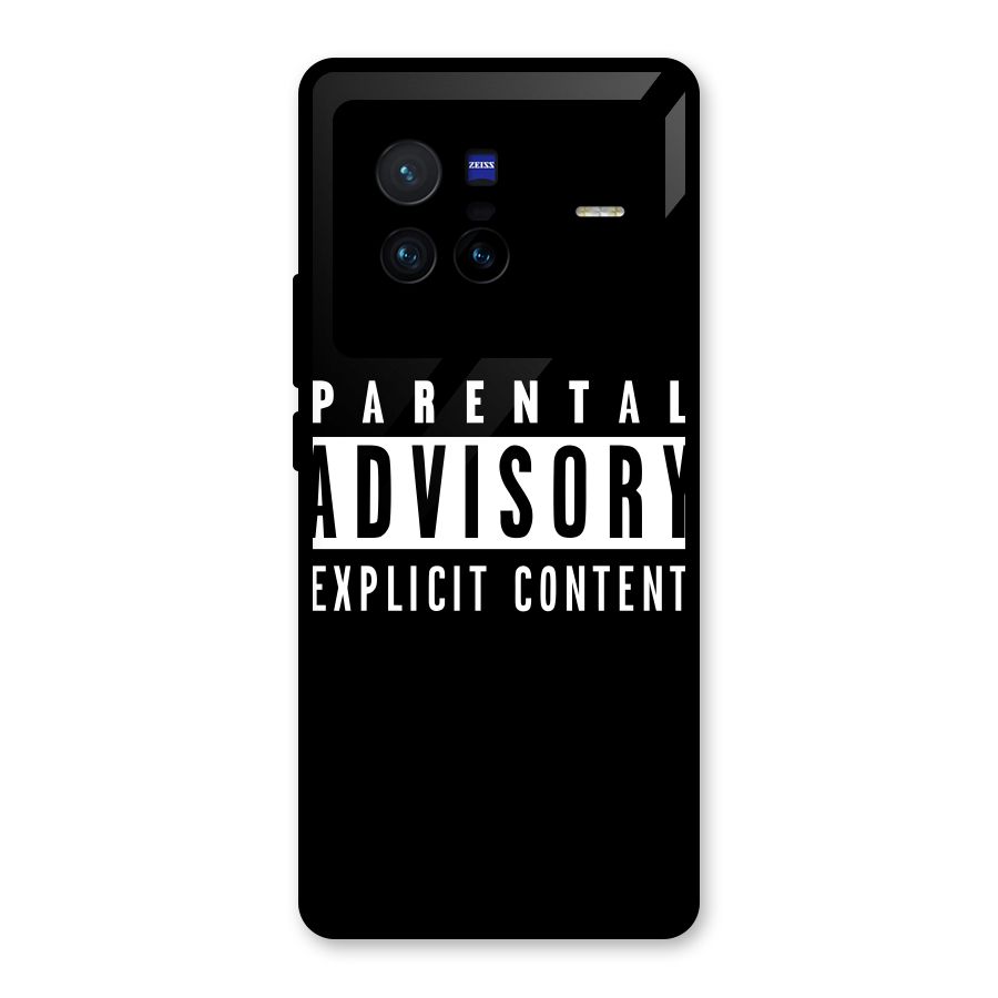 Parental Advisory Label Glass Back Case for Vivo X80