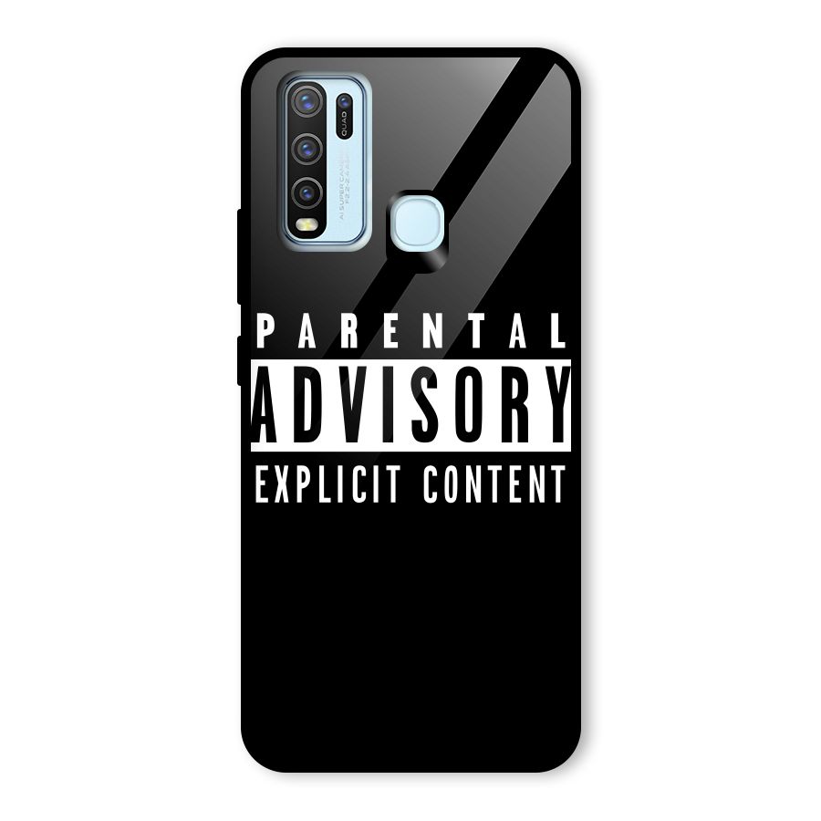 Parental Advisory Label Glass Back Case for Vivo Y50