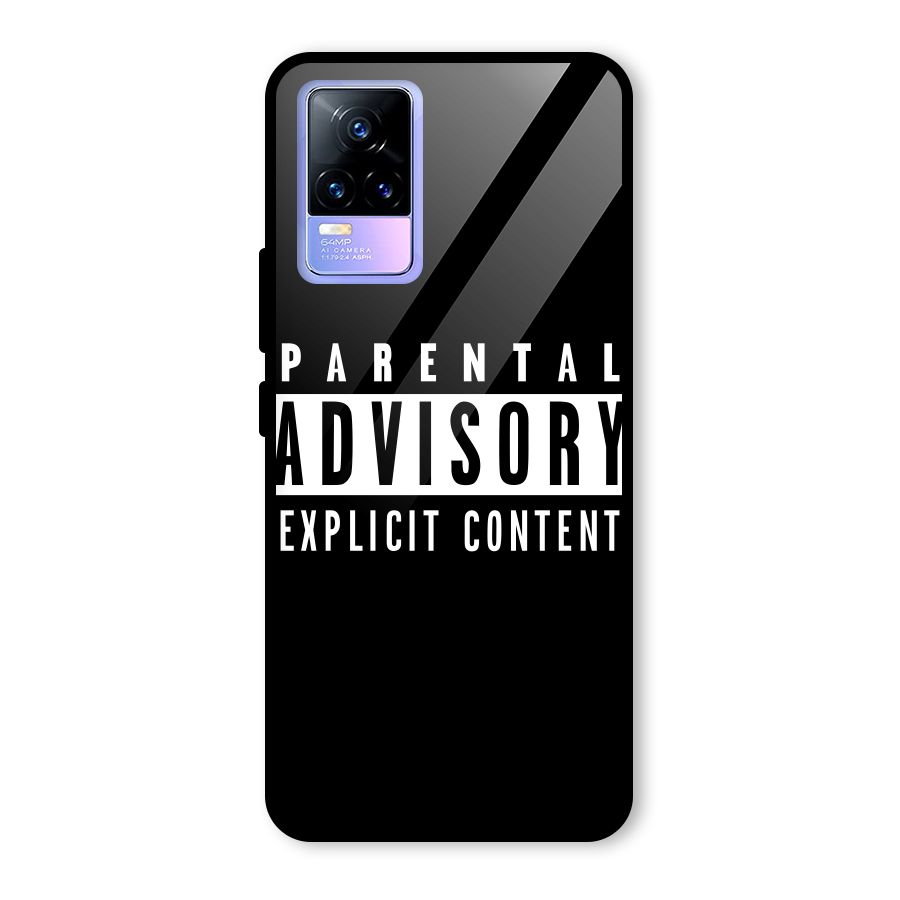 Parental Advisory Label Glass Back Case for Vivo Y73