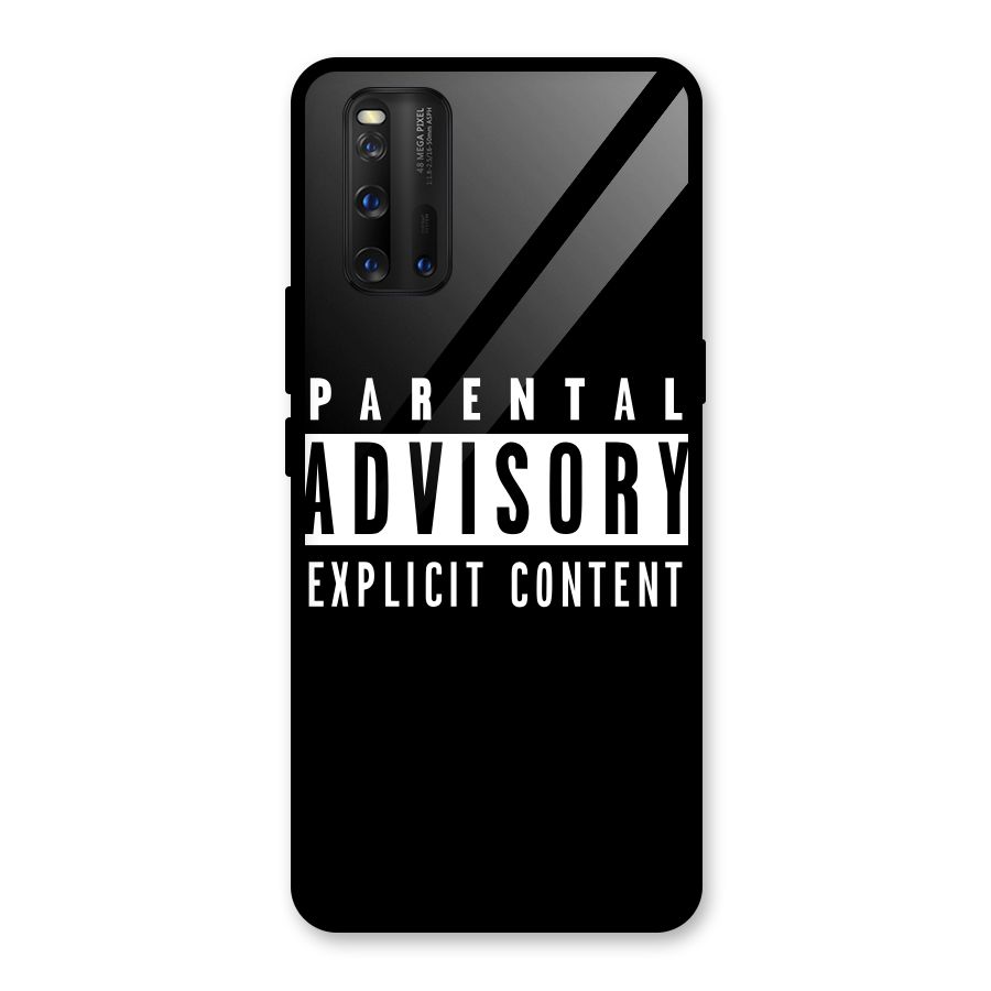 Parental Advisory Label Glass Back Case for Vivo iQOO 3