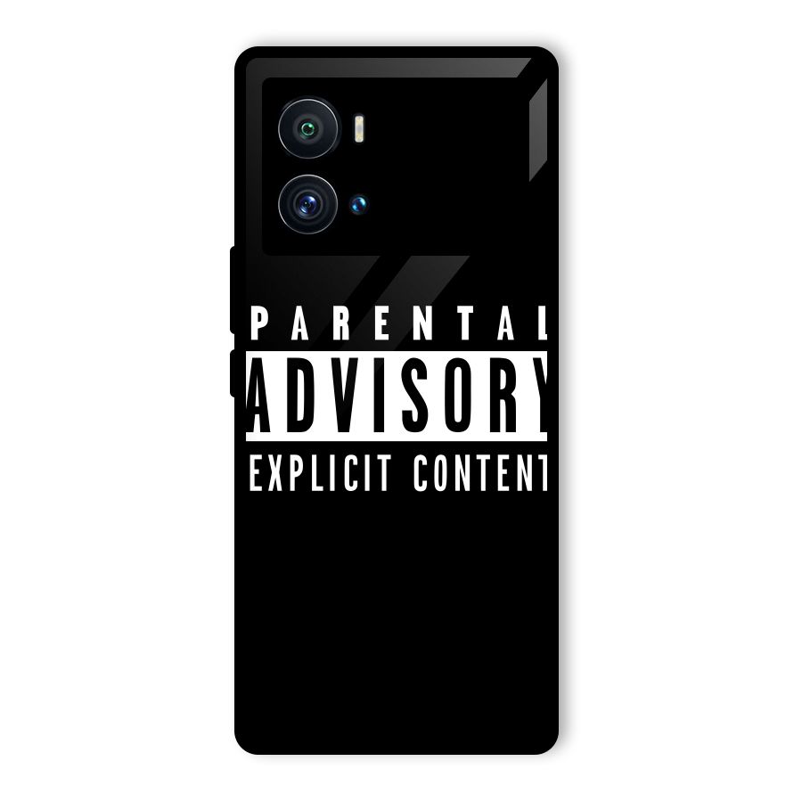 Parental Advisory Label Glass Back Case for Vivo iQOO 9 Pro