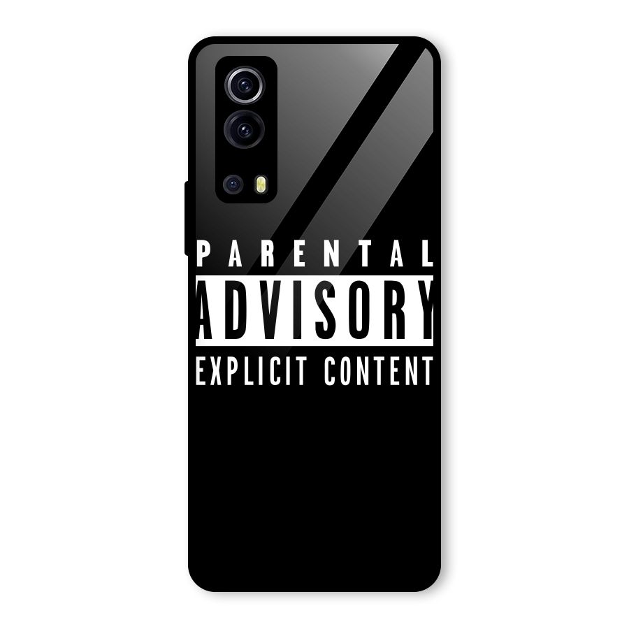 Parental Advisory Label Glass Back Case for Vivo iQOO Z3