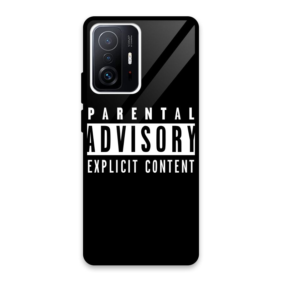Parental Advisory Label Glass Back Case for Xiaomi 11T Pro
