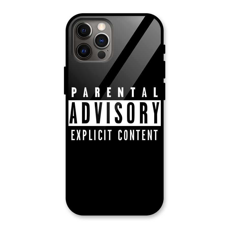 Parental Advisory Label Glass Back Case for iPhone 12 Pro