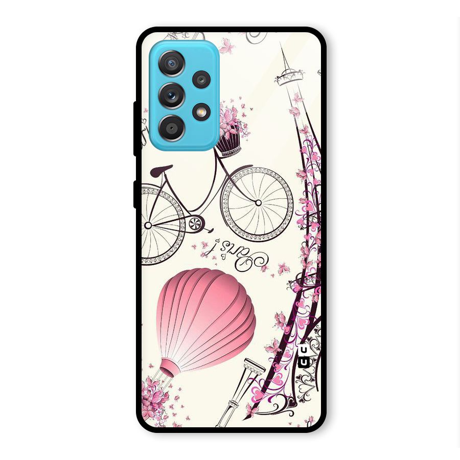 Paris Clipart Glass Back Case for Galaxy A52