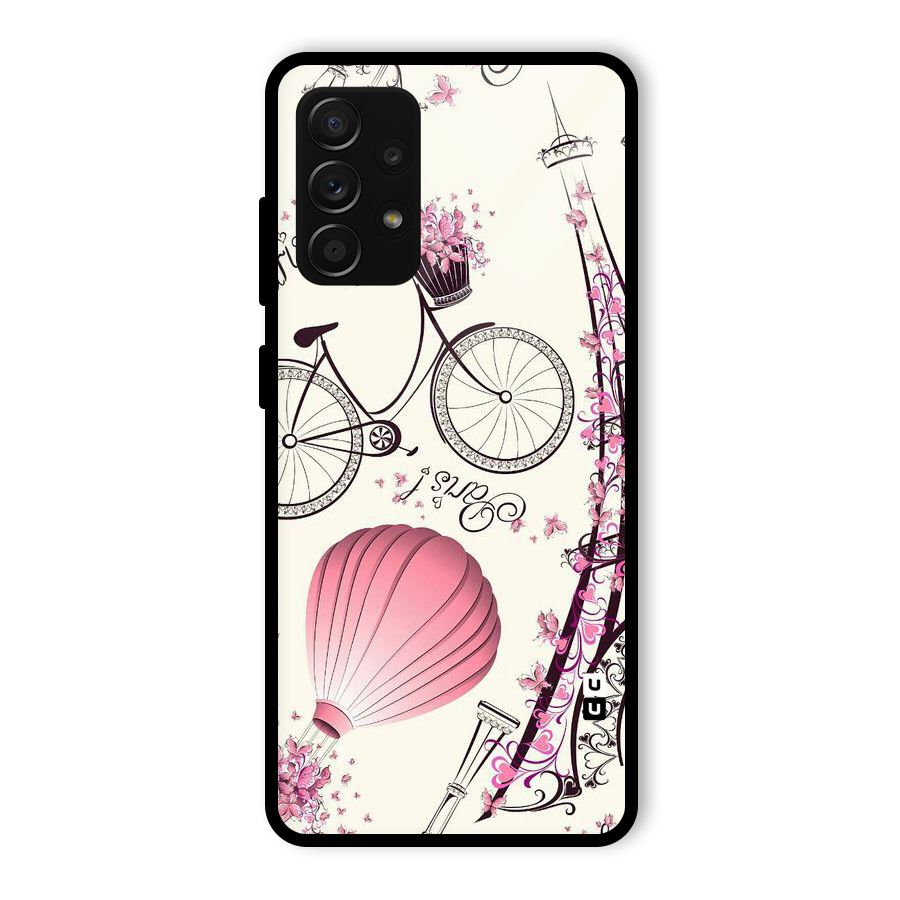 Paris Clipart Glass Back Case for Galaxy A53 5G