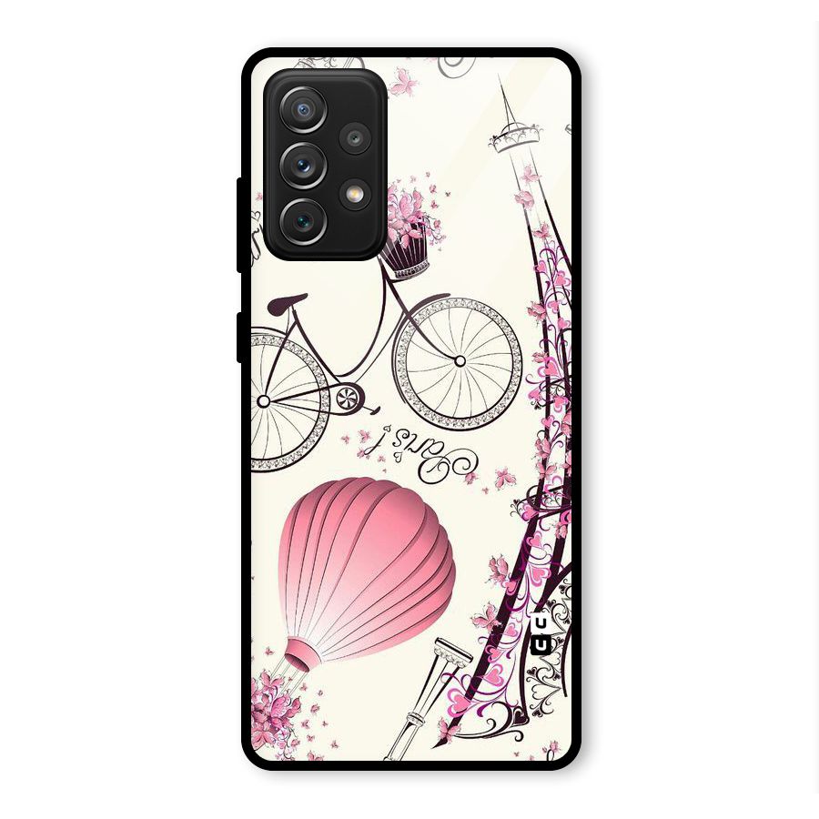 Paris Clipart Glass Back Case for Galaxy A72