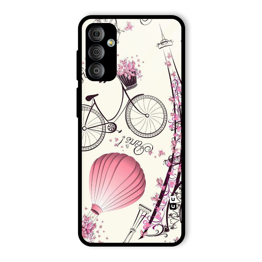 Paris Clipart Glass Back Case for Galaxy F23