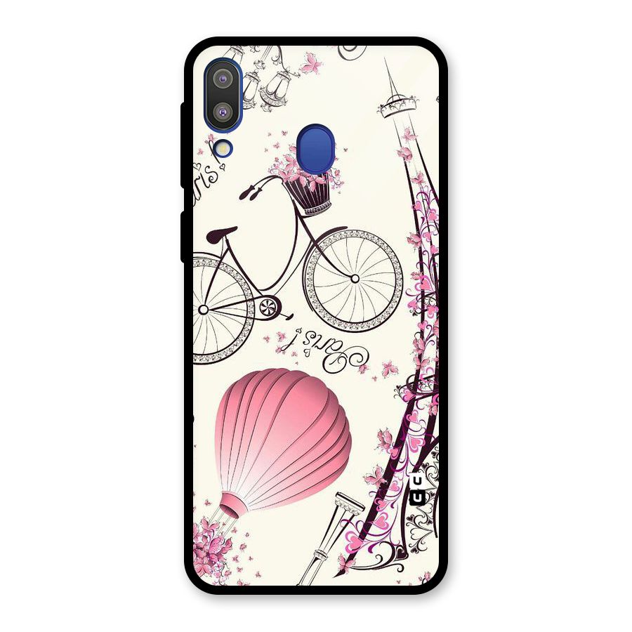 Paris Clipart Glass Back Case for Galaxy M20