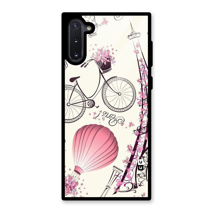 Paris Clipart Glass Back Case for Galaxy Note 10