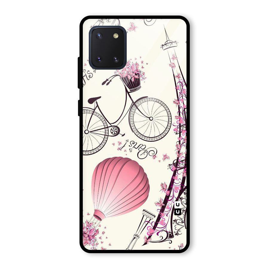 Paris Clipart Glass Back Case for Galaxy Note 10 Lite