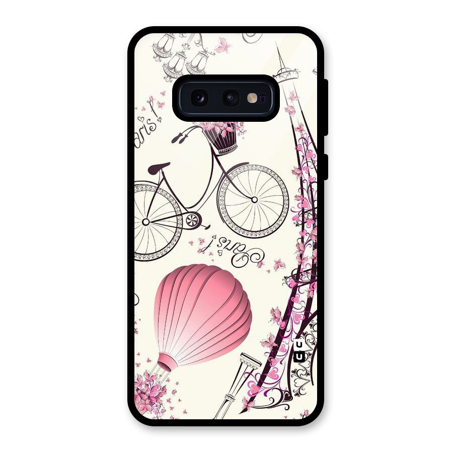 Paris Clipart Glass Back Case for Galaxy S10e