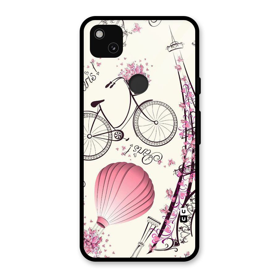 Paris Clipart Glass Back Case for Google Pixel 4a