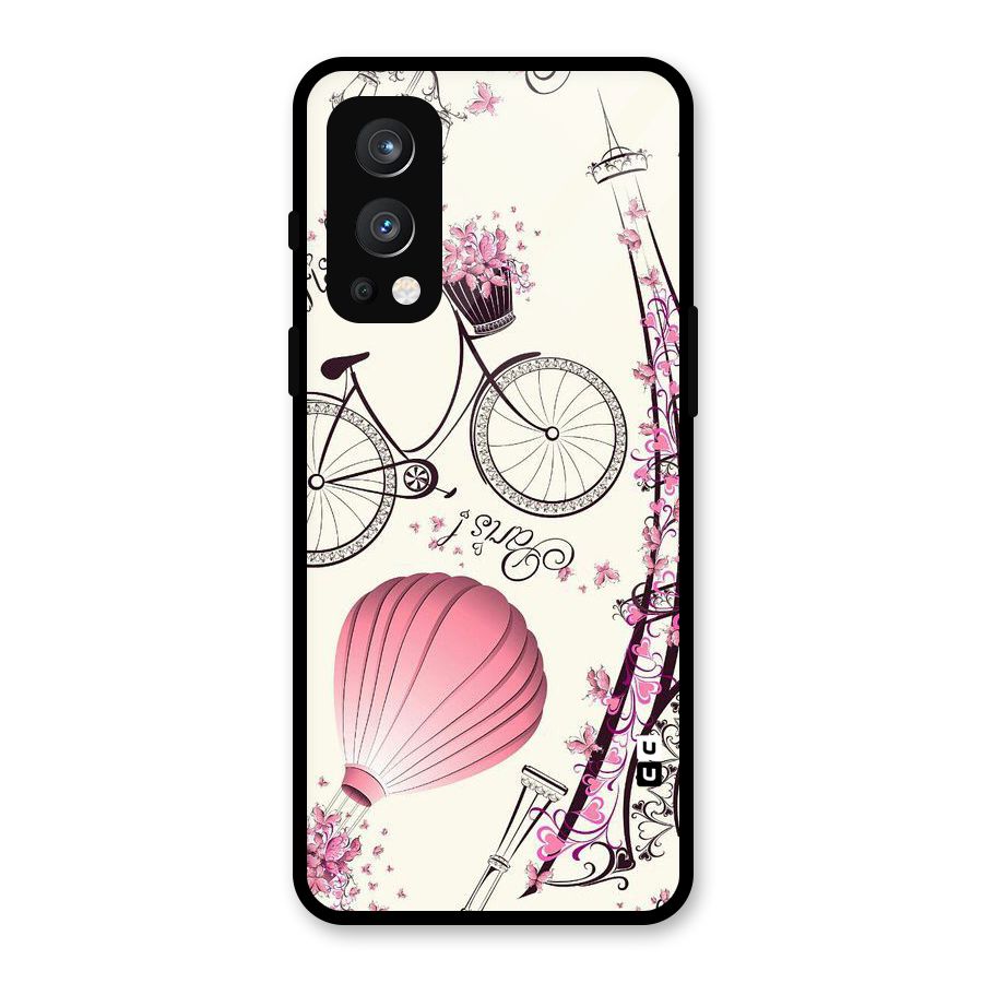 Paris Clipart Glass Back Case for OnePlus Nord 2 5G