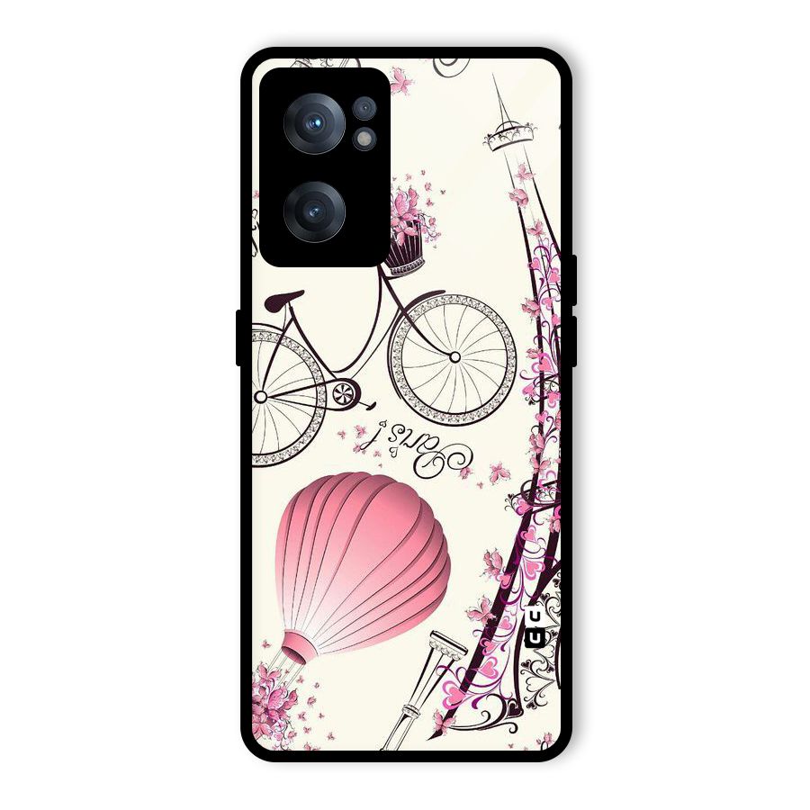 Paris Clipart Glass Back Case for OnePlus Nord CE 2 5G