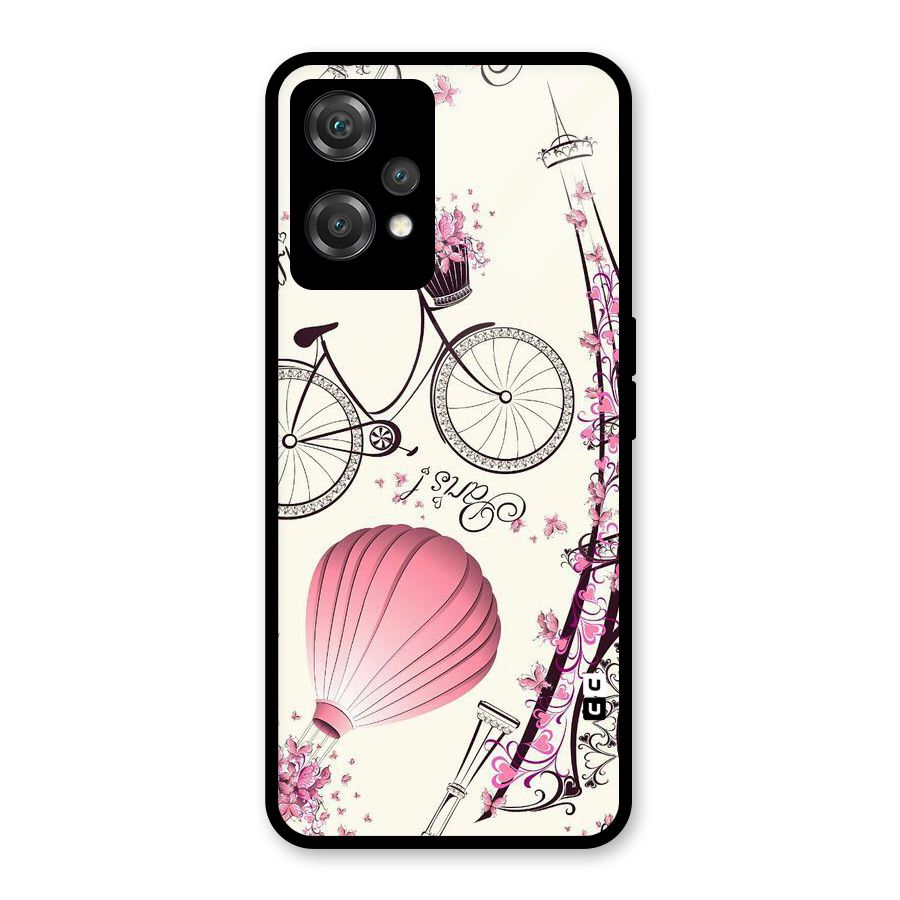 Paris Clipart Glass Back Case for OnePlus Nord CE 2 Lite 5G