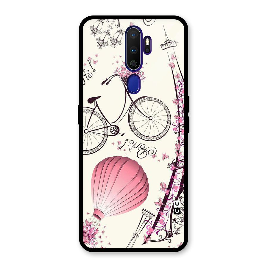 Paris Clipart Glass Back Case for Oppo A9 (2020)