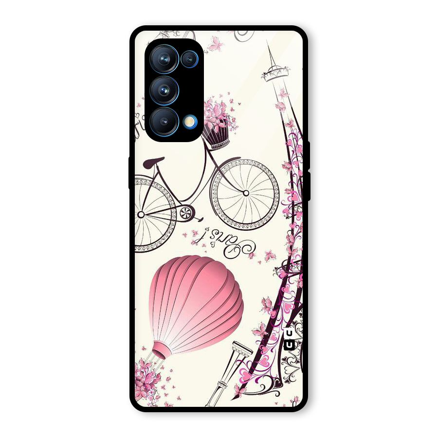 Paris Clipart Glass Back Case for Oppo Reno5 Pro 5G