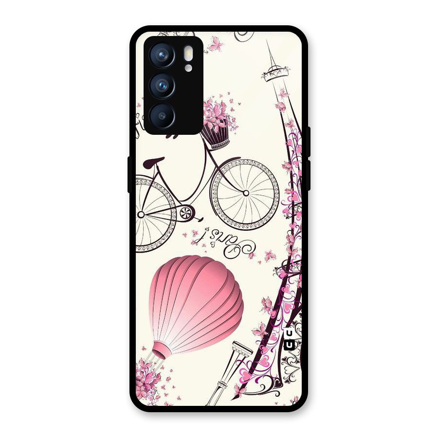 Paris Clipart Glass Back Case for Oppo Reno6 5G