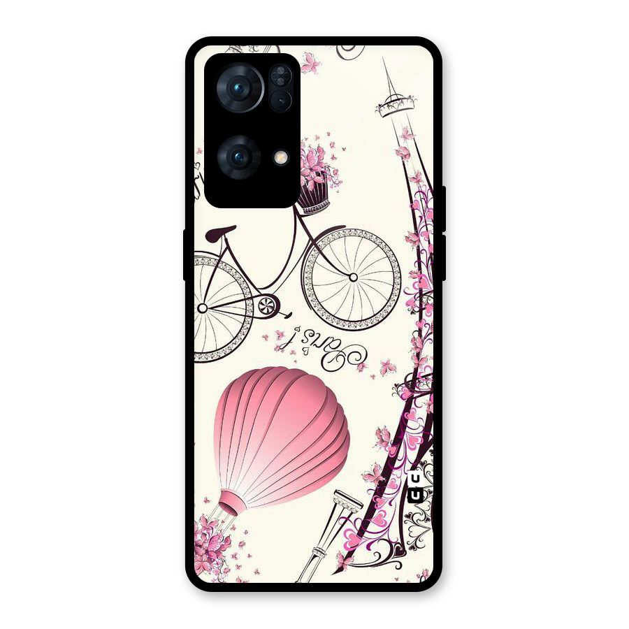 Paris Clipart Glass Back Case for Oppo Reno7 Pro 5G
