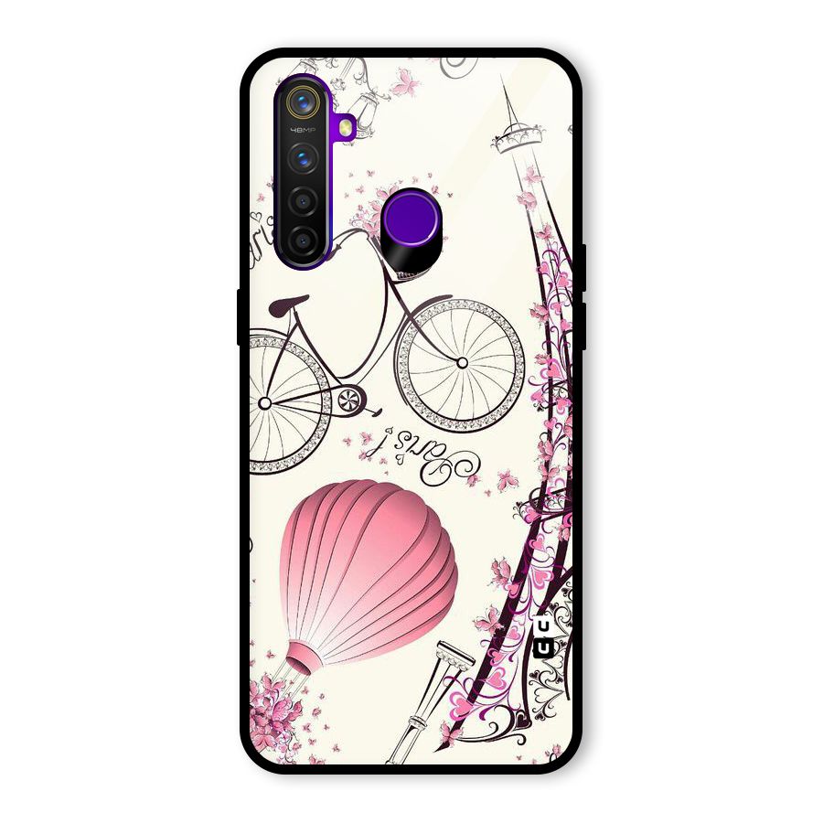 Paris Clipart Glass Back Case for Realme 5 Pro