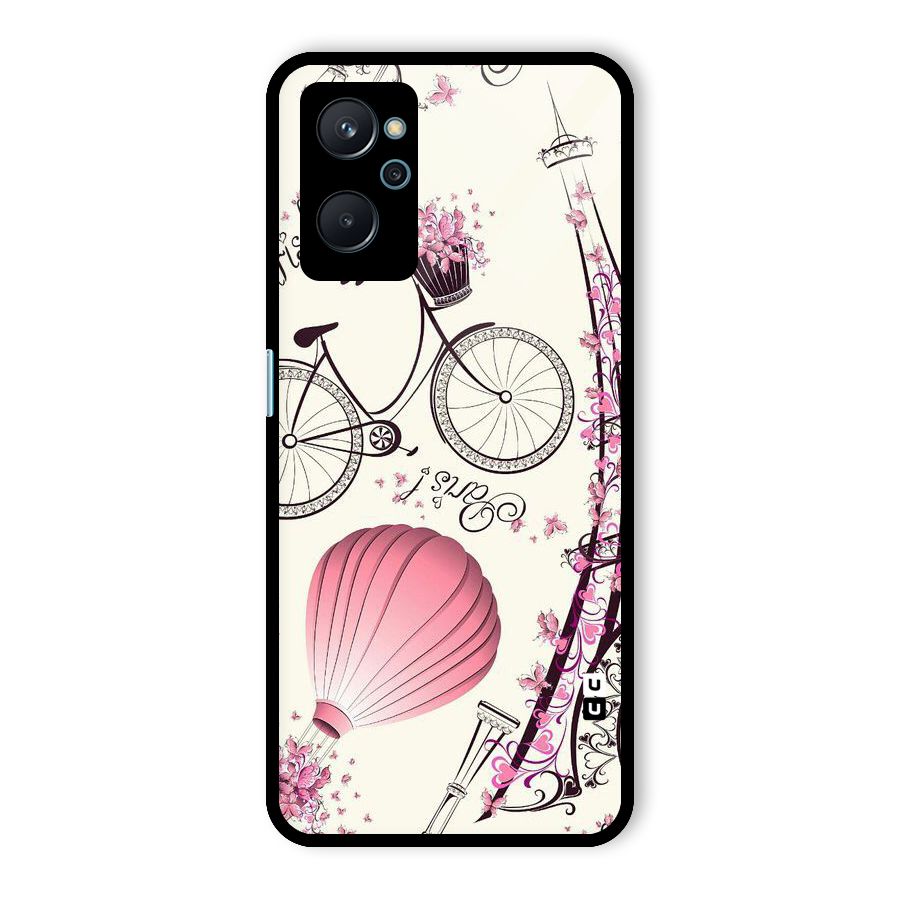 Paris Clipart Glass Back Case for Realme 9i