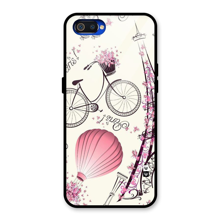 Paris Clipart Glass Back Case for Realme C2